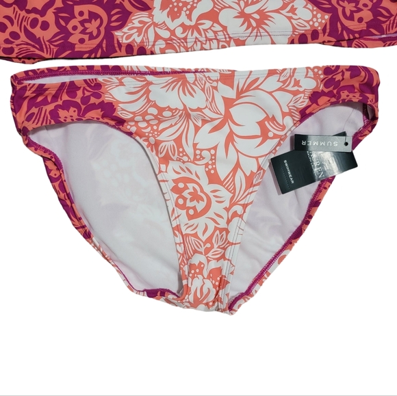 Ralph Lauren Womens Size 6 Pink Coral Tropical Hawaiian Floral Tankini Swimsuit - Picture 5 of 10